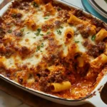 Cheesy Baked Rigatoni with Beef