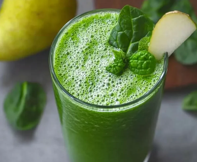 Green Smoothie with Spinach, Pear, and Ginger