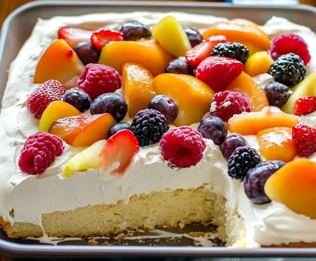 Easy Summer Cake with Fruit & Cream