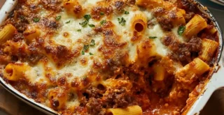 Cheesy Baked Rigatoni with Beef