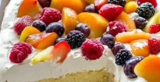 Easy Summer Cake with Fruit & Cream