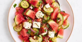Watermelon Salad with Cucumber and Feta